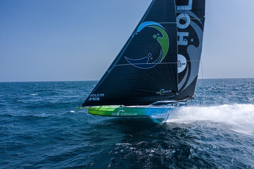 The Ocean Race 2022-23 - 25 May 2023, Leg 5 Day 4 onboard Team Holcim - PRB. Fast around the high pressure - sea finally flat, at full speed during the 24 hours record..